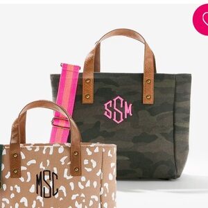 Stylish Camouflage Women's Tote Bag. Pink strap. Not monogram!